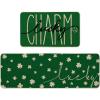 Artoid Mode Charm Lucky Shamrock St. Patrick’s Day Kitchen Mats Set of 2, Home Decor Low-Profile Kitchen Rugs for Floor – 17×29 and 17×47 Inch(Green)