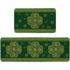 Artoid Mode Gold Coin Shamrock St. Patrick’s Day Kitchen Mats Set of 2, Home Decor Low-Profile Kitchen Rugs for Floor – 17×29 and 17×47 Inch
