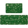 Artoid Mode Green Shamrock Clover St. Patrick’s Day Kitchen Mats Set of 2, Home Decor Low-Profile Kitchen Rugs for Floor – 17×29 and 17×47 Inch
