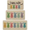 Artoid Mode Happy Easter Rabbits Decorative Kitchen Mats Set of 2, Home Seasonal Spring Easter Holiday Holiday Party Low-Profile Floor Mat – 17×29 and 17×47 Inch(Beige)