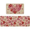 Artoid Mode Pink XOXO Love Heart Valentines Kitchen Mats Set of 2, Home Decor Low-Profile Kitchen Rugs for Floor – 17×29 and 17×47 Inch(Pink)