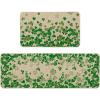 Artoid Mode Shamrock Clover St. Patrick’s Day Kitchen Mats Set of 2, Home Decor Low-Profile Kitchen Rugs for Floor – 17×29 and 17×47 Inch