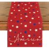 Artoid Mode Red Stars America Patriotic Memorial Day 4th of July Table Runner, Independence Day Holiday Kitchen Dining Table Decor for Home Party Decoration 13 x 72 Inch(Red)