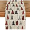 Artoid Mode Xmas Tree Christmas Table Runner, Seasonal Winter Kitchen Dining Table Decoration for Home Party Decor 13×72 Inch(Wood)