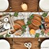 Artoid Mode Buffalo Plaid Pumpkin Turkey Thanksgiving Table Runner, Seasonal Fall Harvest Kitchen Dining Table Decoration for Home Party Decor 13 x 72 Inch