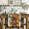 Artoid Mode Buffalo Plaid Pumpkin Turkey Thanksgiving Table Runner, Seasonal Fall Harvest Kitchen Dining Table Decoration for Home Party Decor 13 x 72 Inch