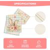 Artoid Mode Colourful Buffalo Plaid Bunny Ears Flower Easter Table Runner, Spring Seasonal Holiday Kitchen Dining Table Decoration for Home Party Decor 13 x 72 Inch(Blue /Yellow)