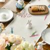 Artoid Mode Green Blue Pink Rabbit Bunny Happy Easter Table Runner, Spring Seasonal Holiday Kitchen Dining Table Decoration for Home Party Decor 13 x 72 Inch(Green/Blue/Pink)