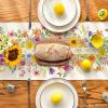 Artoid Mode Orange Flower Floral Summer Table Runner, Seasonal Spring Kitchen Dining Table Decoration for Home Party Decor 13×72 Inch