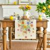 Artoid Mode Orange Flower Floral Summer Table Runner, Seasonal Spring Kitchen Dining Table Decoration for Home Party Decor 13×72 Inch