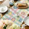 Artoid Mode Pink Yellow Buffalo Plaid Carrot Egg Truck Daisy Happy Easter Table Runner, Seasonal Kitchen Dining Table Decoration for Indoor Home Party 13×72 Inch(Pink /Yellow)