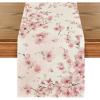 Artoid Mode Floral Cherry Blossoms Branches Summer Table Runner, Seasonal Spring Kitchen Dining Table Decoration for Home Party Decor 13×72 Inch(Pink)
