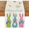 Artoid Mode Green Blue Pink Rabbit Bunny Happy Easter Table Runner, Spring Seasonal Holiday Kitchen Dining Table Decoration for Home Party Decor 13 x 72 Inch(Green/Blue/Pink)