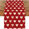 Artoid Mode Love Heart Valentine’s Day Table Runner, Seasonal Anniversary Kitchen Dining Table Decoration for Indoor Home Party 13×72 Inch(Red)