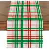 Artoid Mode Red Green Buffalo Plaid Table Runner, Seasonal Fall Christmas Kitchen Dining Table Decoration for Outdoor Home Party 13×72 Inch(Green/Red)