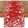 Artoid Mode Red Heart Love Plant Valentine’s Day Table Runner, Seasonal Holiday Kitchen Dining Table Decoration for Home Party Decor 13×72 Inch(Red)