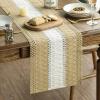Artoid Mode Army Green Farmhouse Rustic Table Runner, Seasonal Hollow Kitchen Dining Table Decoration for Home Party Decor 12×72 Inch(Burlap Brown 1)