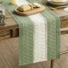 Artoid Mode Army Green Farmhouse Rustic Table Runner, Seasonal Hollow Kitchen Dining Table Decoration for Home Party Decor 12×72 Inch(Light Green 1)