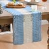 Artoid Mode Army Green Farmhouse Rustic Table Runner, Seasonal Hollow Kitchen Dining Table Decoration for Home Party Decor 12×72 Inch(Sky Blue 1)