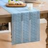 Artoid Mode Army Green Farmhouse Woven Rustic Hollow Table Runner, Seasonal Holiday Hollow Kitchen Dining Table Decoration for Home Party Decor 12×72 Inch(Sky Blue)