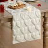 Artoid Mode Beige Soft Plush Faux Fur Jacquard Love Heart Valentine’s Table Runner, Kitchen Dining Table Decoration for Home Party Decor 13×72 Inch(Beige)