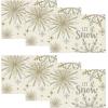 Artoid Mode Beige Snowflake Let It Snow Winter Placemats Set of 4, 14 Inch Seasonal Christmas Xmas Round Table Mats for Dining Decoration(Beige/Silver)