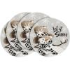 Artoid Mode Black Snowman Snowflakes Let it Snow Winter Placemats Set of 4, 14 Inch Seasonal Christmas Round Table Mats for Dining Decoration(Silver)