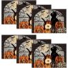 Artoid Mode Boo Black Cat Pumpkins Halloween Placemats Set of 6, Trick Or Treat 12×18 Inch Seasonal Fall Holiday Table Mats for Party Kitchen Dining Decoration(Black/Orange)