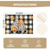 Artoid Mode Buffalo Plaid Gnome Fall Placemats Set of 4, 12×18 Inch Autumn Leaves Table Mats for Table Runner Party Kitchen Dining Decoration