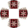Artoid Mode Buffalo Plaid Snowflakes Winter Placemats Set of 4, 14 Inch Seasonal Christmas Round Table Mats for Dining Decoration(Red)