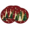 Artoid Mode Xmas Trees Snowflakes Winter Placemats Set of 4, 12×18 Inch Seasonal Red Christmas Table Mats for Party Kitchen Dining Decoration(Red)