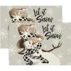 Artoid Mode Black Snowman Snowflakes Let it Snow Winter Placemats Set of 4, 14 Inch Seasonal Christmas Round Table Mats for Dining Decoration(Silver)