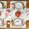 Artoid Mode Bunny Egg Carrot Flower Easter Placemats Set of 4, 12×18 Inch Seasonal Spring Table Mats for Party Kitchen Dining Decoration(Beige)