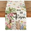 Artoid Mode Bunny Rabbits Eggs He is Risen Easter Place Mats 12×18 Inch Set of 4 and Table Runner 13×72 Inch