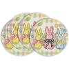 Artoid Mode Colorful Buffalo Plaid Bunny Rabbits Happy Easter Placemats Set of 4, 12×18 Inch Seasonal Spring Holiday Table Mats for Party Kitchen Dining Decoration(Yellow)