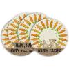 Artoid Mode Easter Round Placemats Set of 4, 14 Inch Bunnys Carrots Spring Farmhouse Round Table Mats for Easter Party Dining Decoration(Yellow)