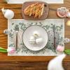 Artoid Mode Eucalyptus Egg Easter Place Mats 12×18 Inch Set of 4 and Table Runner 13×72 Inch
