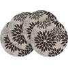 Artoid Mode Floral Vinyl Placemats Set of 4, Washable Heat Resistant Non-Slip Woven Plastic PVC Place Mats for Farmhouse Holiday Party Kitchen Dining Decor(Black)