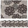 Artoid Mode Floral Vinyl Placemats Set of 4, Washable Heat Resistant Non-Slip Woven Plastic PVC Place Mats for Farmhouse Holiday Party Kitchen Dining Decor(Black)