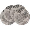Artoid Mode Floral Vinyl Placemats Set of 4, Washable Heat Resistant Non-Slip Woven Plastic PVC Place Mats for Farmhouse Holiday Party Kitchen Dining Decor(Gray)