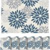 Artoid Mode Floral Vinyl Placemats Set of 4, Washable Heat Resistant Non-Slip Woven Plastic PVC Place Mats for Farmhouse Holiday Party Kitchen Dining Decor(Beige/Blue)