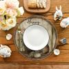 Artoid Mode Rabbit Bunny Eggs Tulip Round Happy Easter Placemats Set of 4, 14 Inch Seasonal Spring Holiday Table Mats for Party Kitchen Dining Decoration