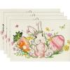 Artoid Mode Bunny Egg Carrot Flower Easter Placemats Set of 4, 12×18 Inch Seasonal Spring Table Mats for Party Kitchen Dining Decoration(Beige)