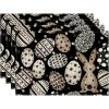 Artoid Mode Bunny Rabbit Eggs Flowers Easter Placemats Set of 4, 12×18 Inch Seasonal Spring Holiday Table Mats for Party Kitchen Dining Decoration(Black)