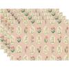 Artoid Mode Dots Pink Lingge Bunny Tulips Easter Placemats Set of 4, 12×18 Inch Spring Table Mats for Outdoor Home Party Kitchen Dining Decor