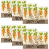 Artoid Mode Easter Round Placemats Set of 4, 14 Inch Bunnys Carrots Spring Farmhouse Round Table Mats for Easter Party Dining Decoration(Yellow)