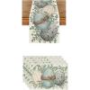 Artoid Mode Eucalyptus Egg Easter Place Mats 12×18 Inch Set of 4 and Table Runner 13×72 Inch