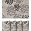 Artoid Mode Floral Vinyl Placemats Set of 4, Washable Heat Resistant Non-Slip Woven Plastic PVC Place Mats for Farmhouse Holiday Party Kitchen Dining Decor(Gray)