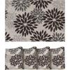 Artoid Mode Floral Vinyl Placemats Set of 4, Washable Heat Resistant Non-Slip Woven Plastic PVC Place Mats for Farmhouse Holiday Party Kitchen Dining Decor(Black)