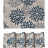 Artoid Mode Floral Vinyl Placemats Set of 4, Washable Heat Resistant Non-Slip Woven Plastic PVC Place Mats for Farmhouse Holiday Party Kitchen Dining Decor(Blue/Gray)